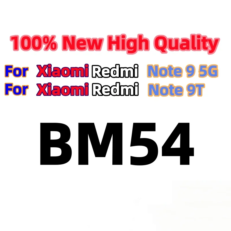 100%New High Quality BM54 Battery For Xiaomi Redmi note9 5G / Note 9T MTK800U Replace Phone Batteries Fast Shipping+Tools