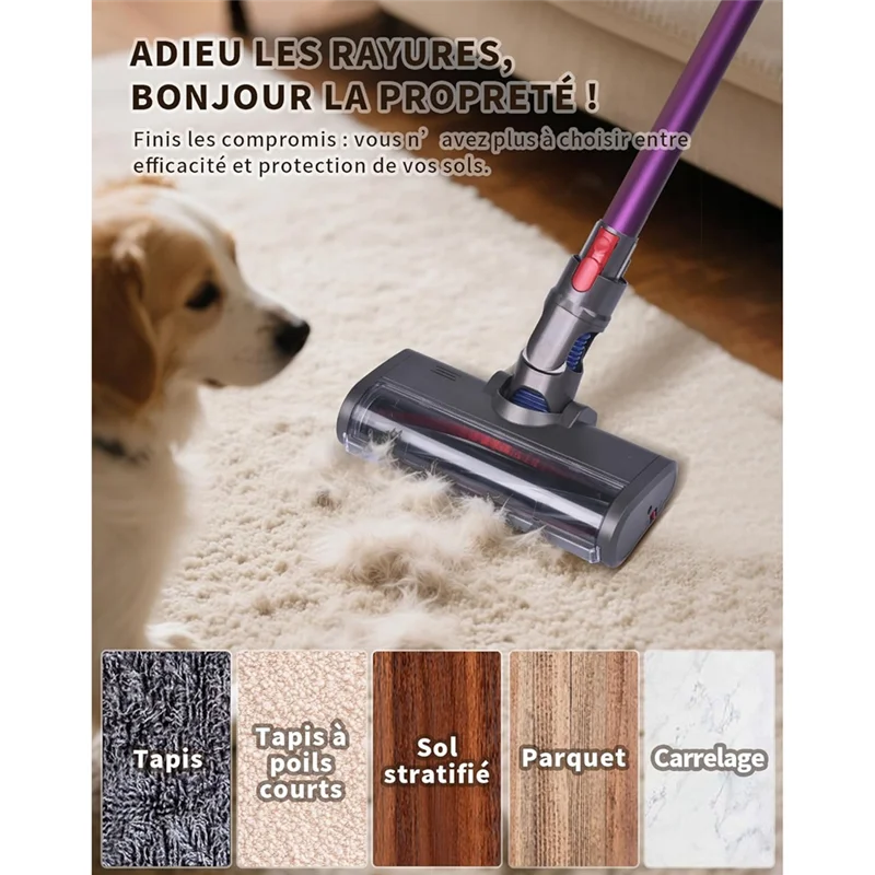 【ABODE】Replacement Brush Head For Dyson V7, V8 V10, V11 V15 Floor Brush With LED Green Light Vacuum Cleaner Parts