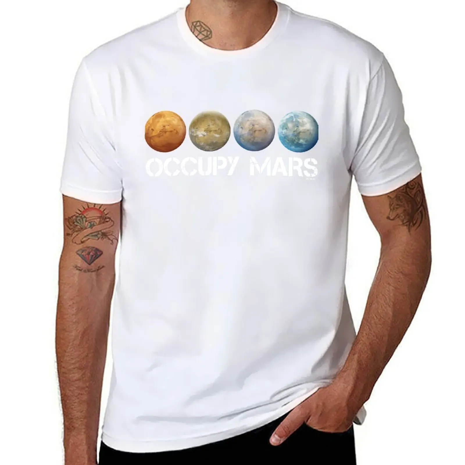

Occupy Mars Terraform T-Shirt t shirts for man pack white t shirts with prints T-Shirt