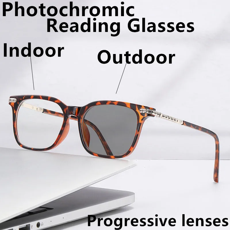Neue Progressive Multifokal-Lesebrille für Damen und Herren Modische Vielseitige Outdoor-Lesehilfe Photochrome Lesebrille
