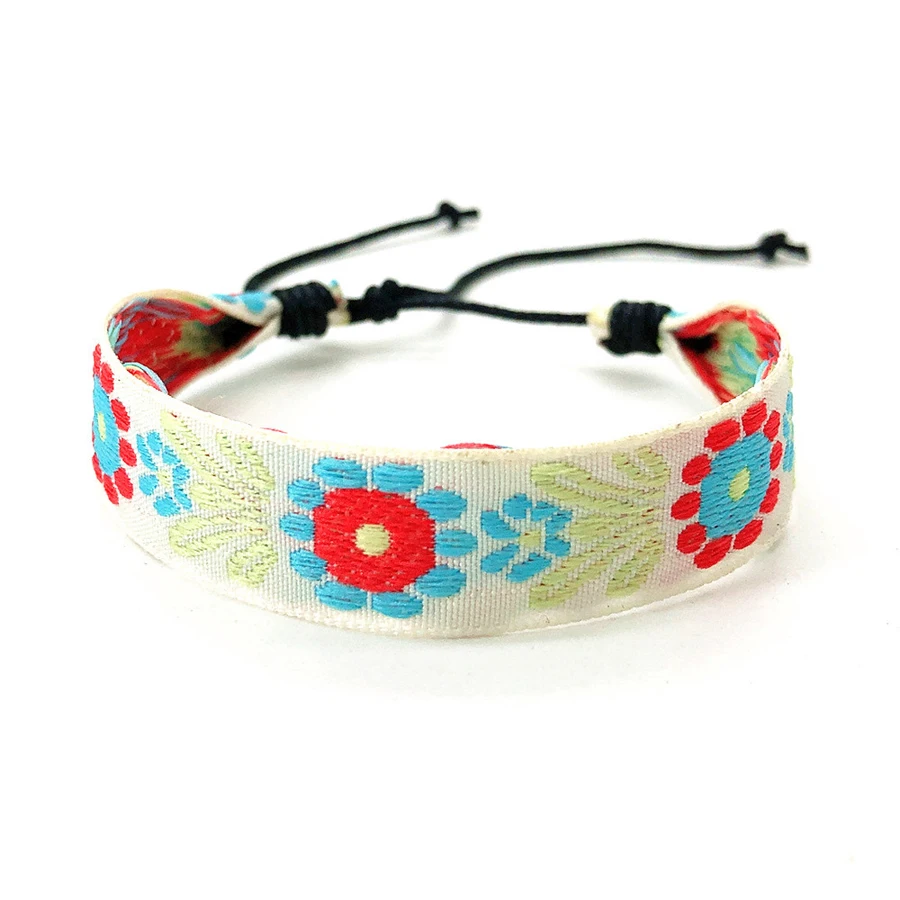 أساور صداقة منسوجة للرجال والنساء ، حبل مضفر قابل للتعديل ، أساور معصم تطريز عرقي ، مجوهرات مصنوعة يدويًا ، قابلة للتعديل #4