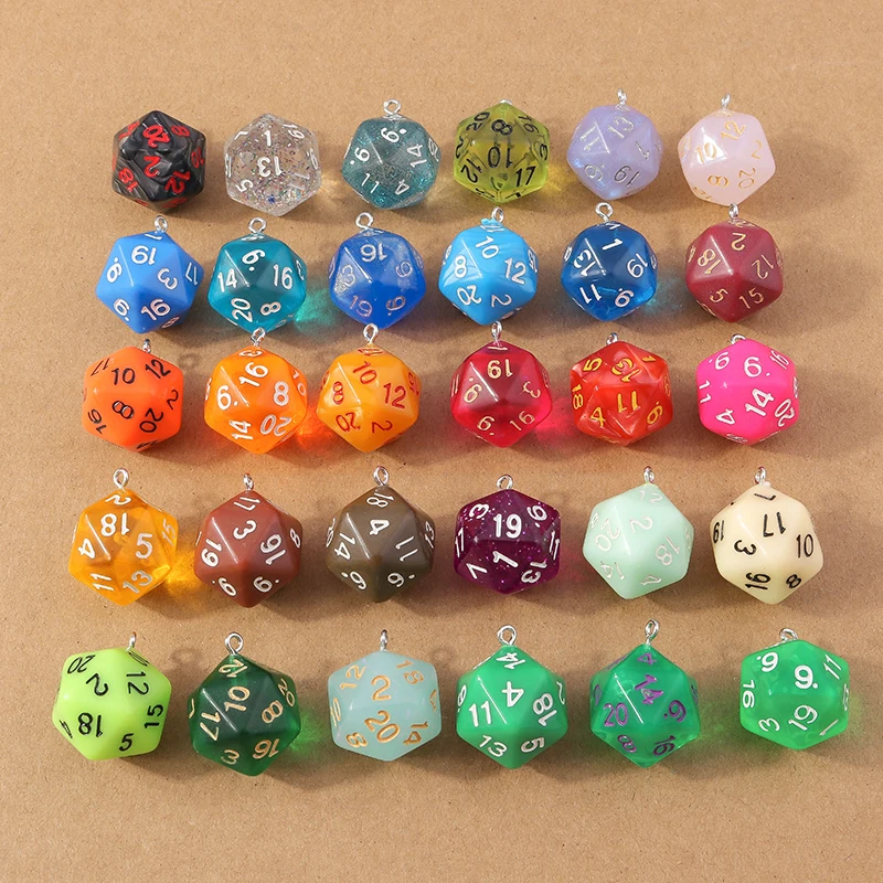 5pcs Candy Colors Cute Geometry Dice Charms for Jewelry Making Women Fashion Drop Earrings Pendants Necklaces Crafts Accessories