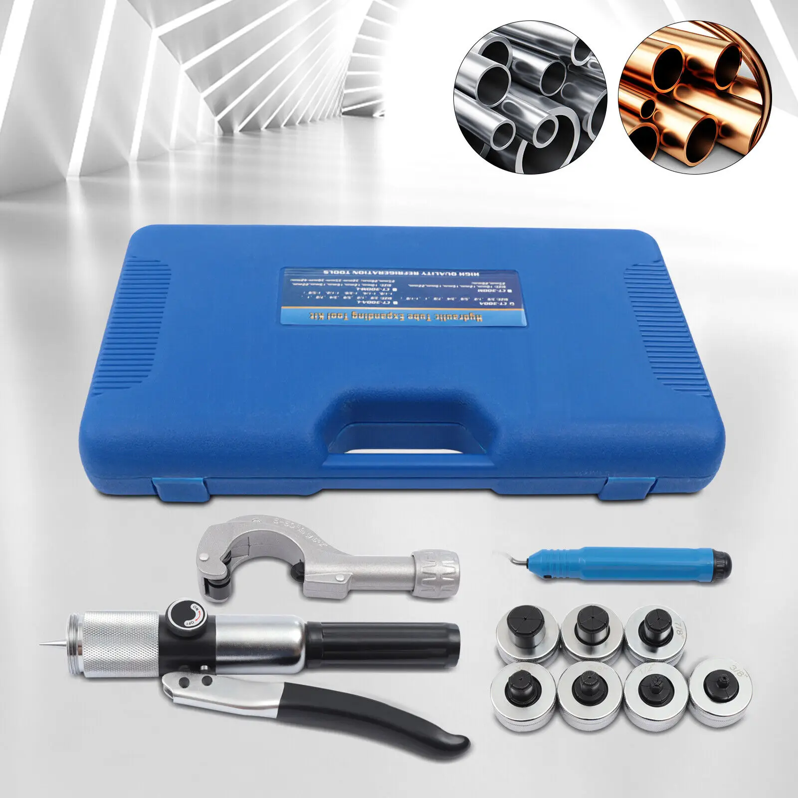 HVAC Hydraulic Swaging Tool Kit Fit Copper Tubing Expanding Copper Tube Expander  3/8 inch to 1 1/8 inch