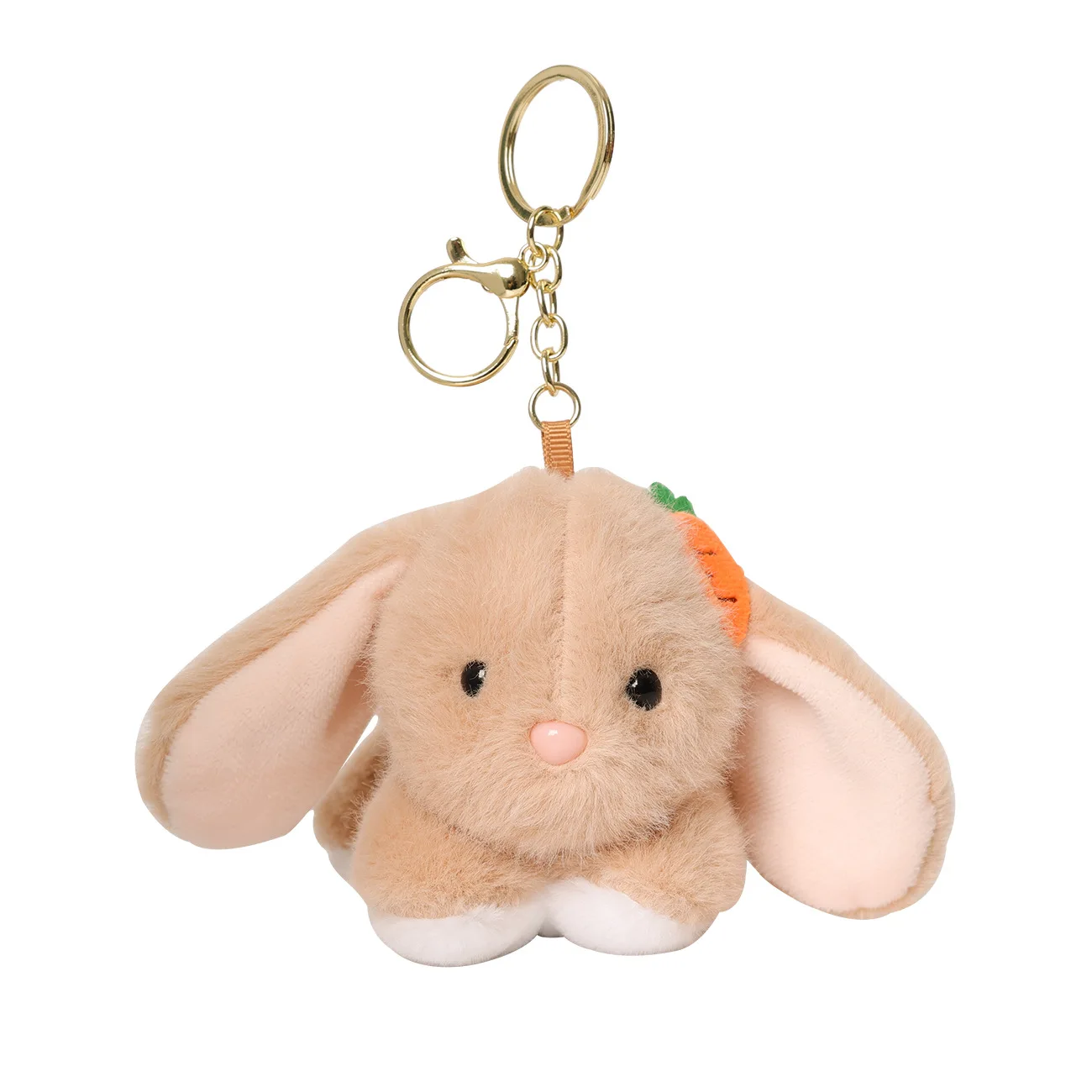 Simpatico peluche Kawaii peluche coniglio carota portachiavi zaino ciondolo peluche bambola coniglio ciondolo chiave giocattolo per bambini di piccole dimensioni