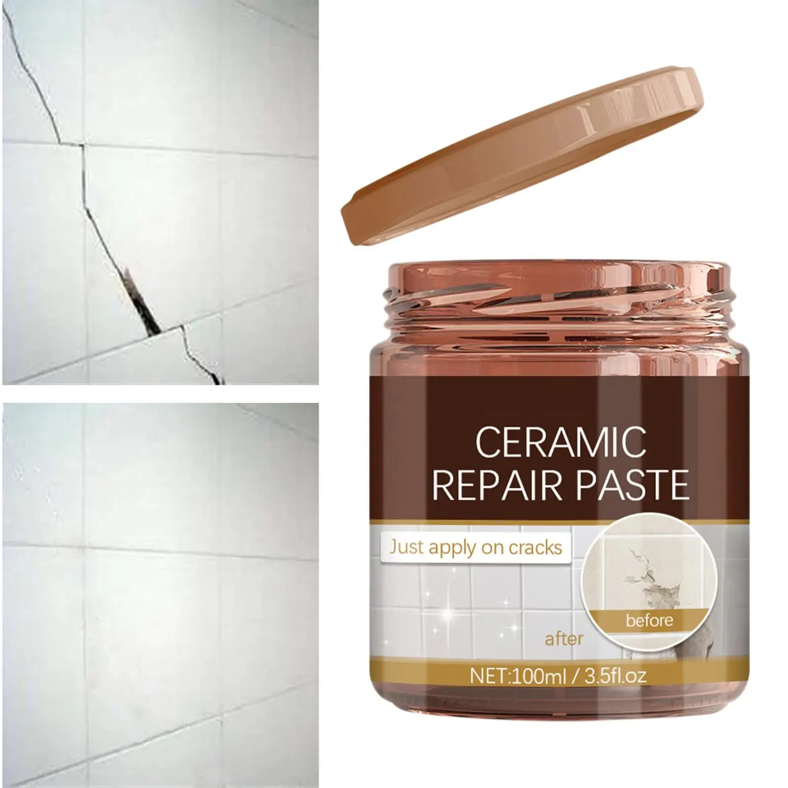 Tile Repair Paste Water Based Formula Tile Maintenance Tool for Peeling Holes and Scratch Restoration in Bathrooms
