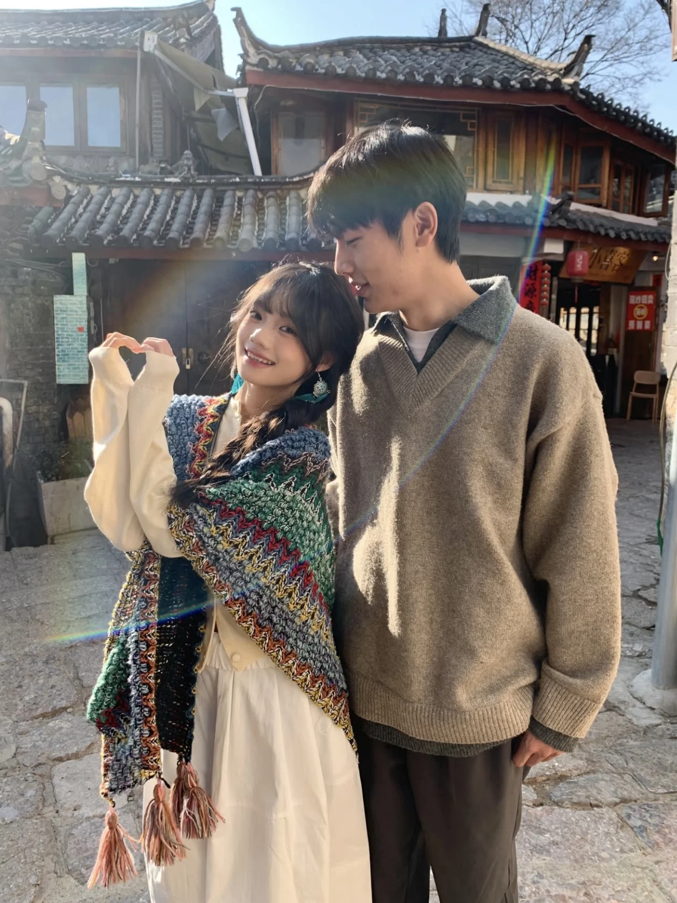 الأمريكية الرجعية اللون بلو تريكو الرجال الخريف الشتاء كسول Sle فضفاض عادية تنوعا V-ne المال القديم محبوك سترة #2