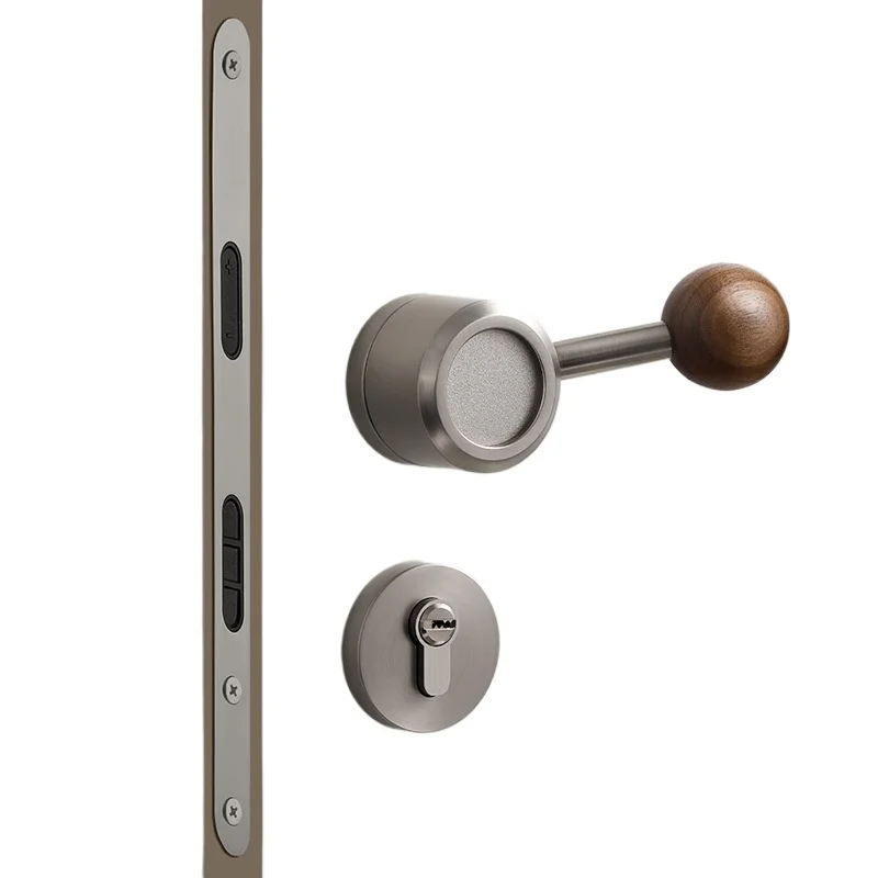 

Middle ancient style bedroom door lock Household walnut door lock Silent indoor retro door handle