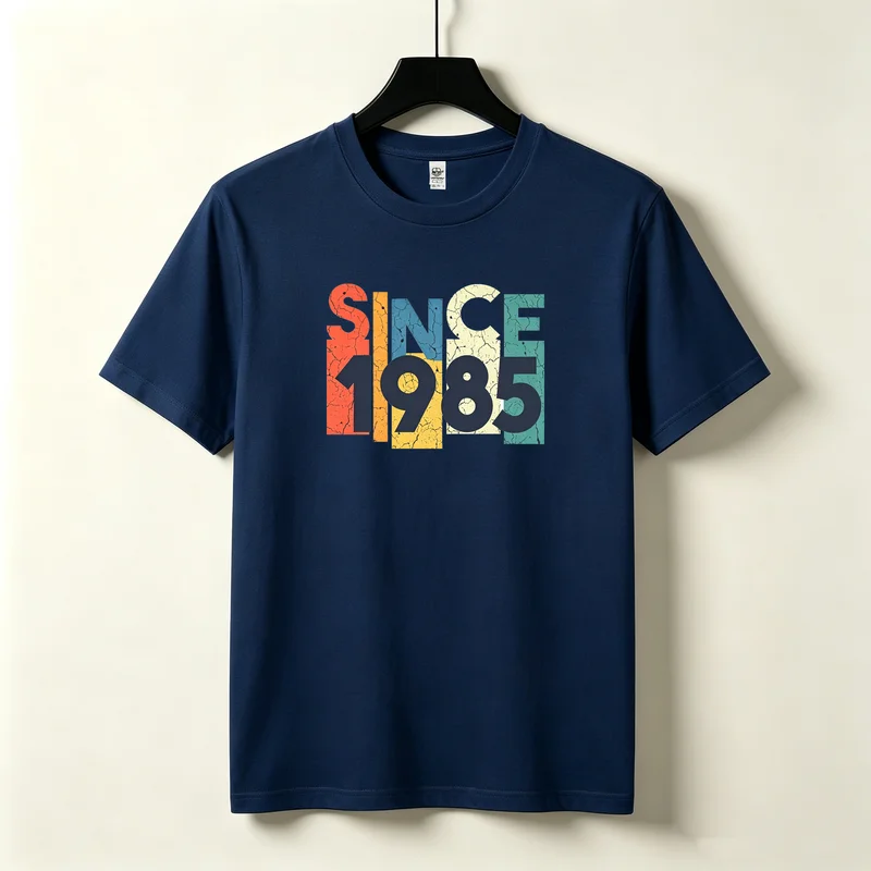 Since 1985 Vintage Birth Year Graphic T-Shirt Retro Colorful Cotton Short Sleeve Tee Men Women Streetwear Casual Birthday Gift