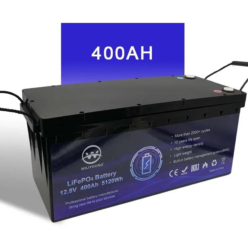 Solar battery pack 12V 200ah 300ah 400ah Lithium iron phosphate household energy storage system monitoring cycle battery LiFePO4