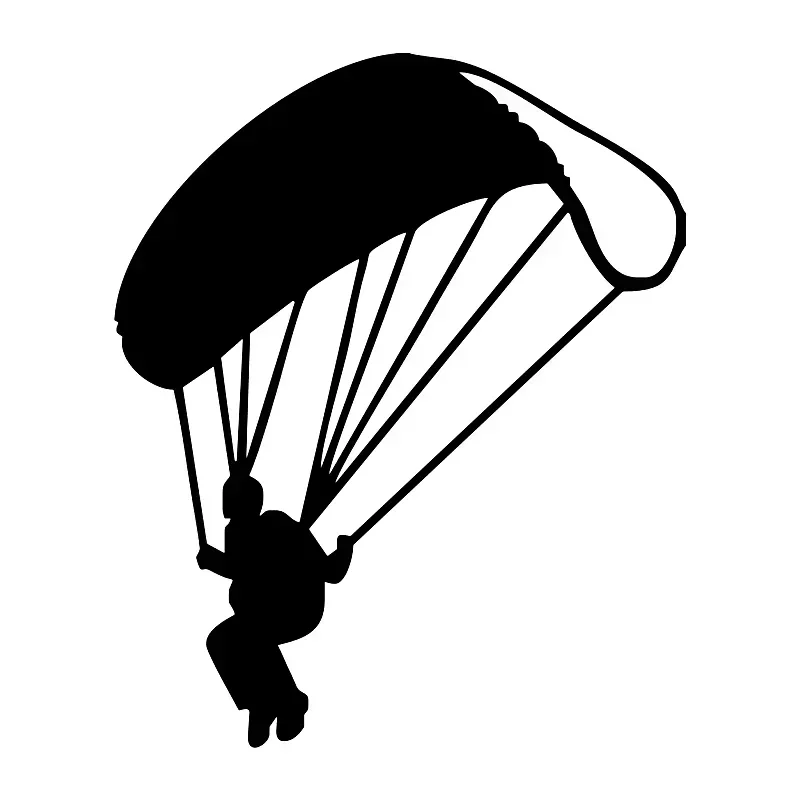 Paraglider Die-Cut Vinyl Car Sticker Waterproof Auto Decors for Car Body Bumper Rear Window Size 15cmx12.4cm