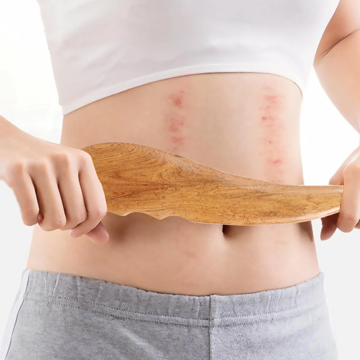 2pcs Wooden Gua Sha Board Natural Scraping Plate For Face Neck Shoulder Smooth Massage Tool Portable For Muscle