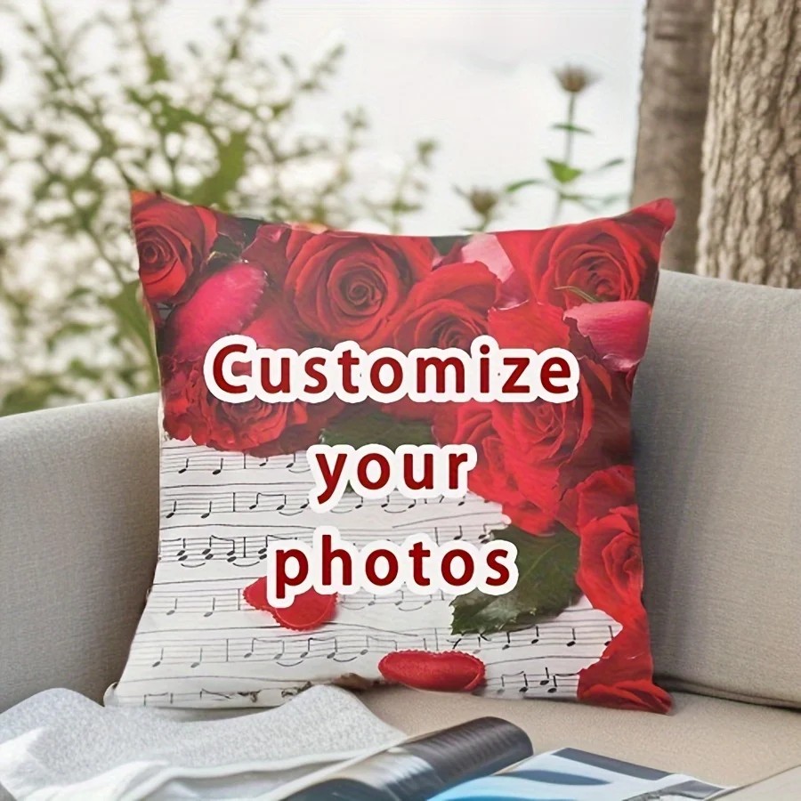 كيس وسادة قصير من القطيفة قابل للتخصيص، غطاء وسادة مربع لتزيين غرفة المعيشة وغرفة النوم، إغلاق بسحاب، غسيل آلي #1