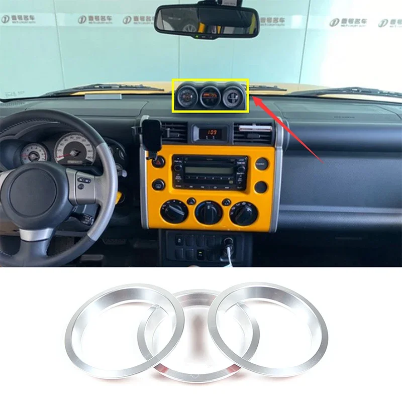 Liga de alumínio Moldura decorativa para Painel, Compass Inner Ring, Tríptico Combinação, Capa para Toyota FJ Cruiser 2007-21