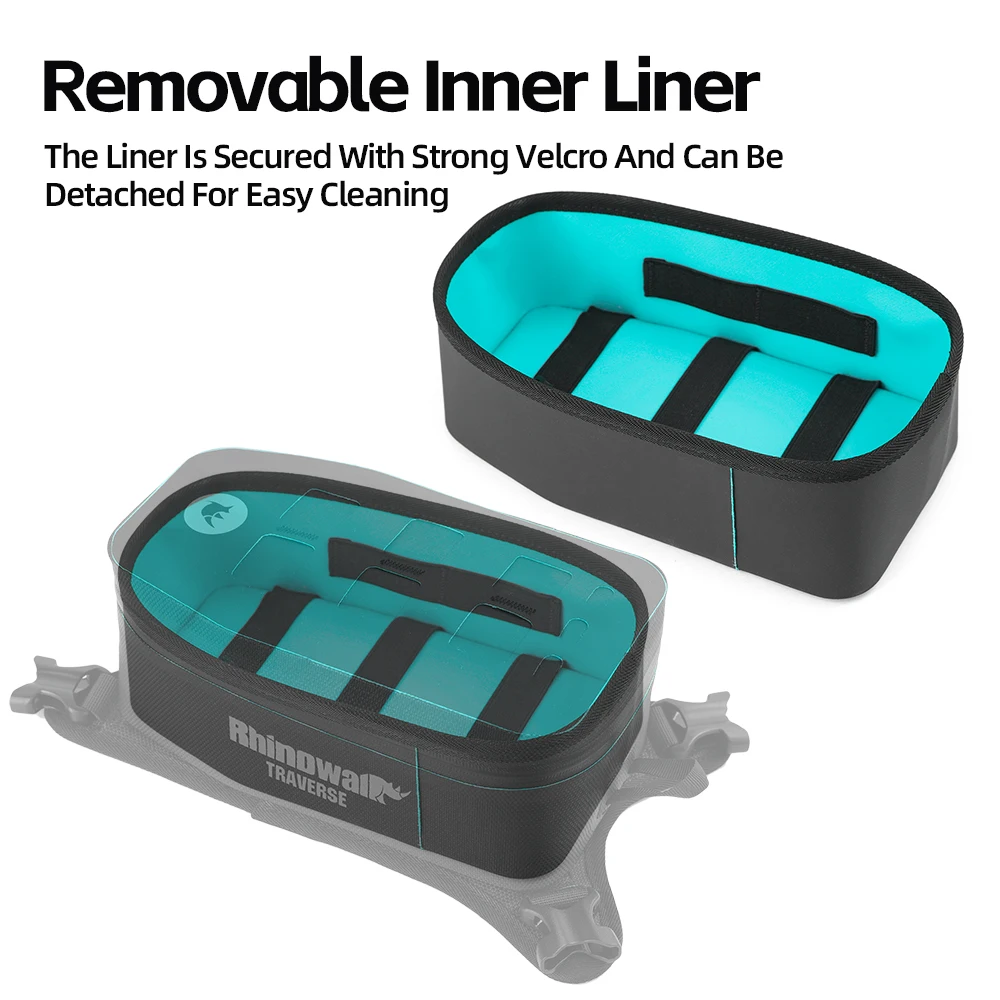 Rhinowalk Motorcycle Tank Bag With Removable Inner Liner MOLLE Top Flap 2L Waterproof Motor Front Storage