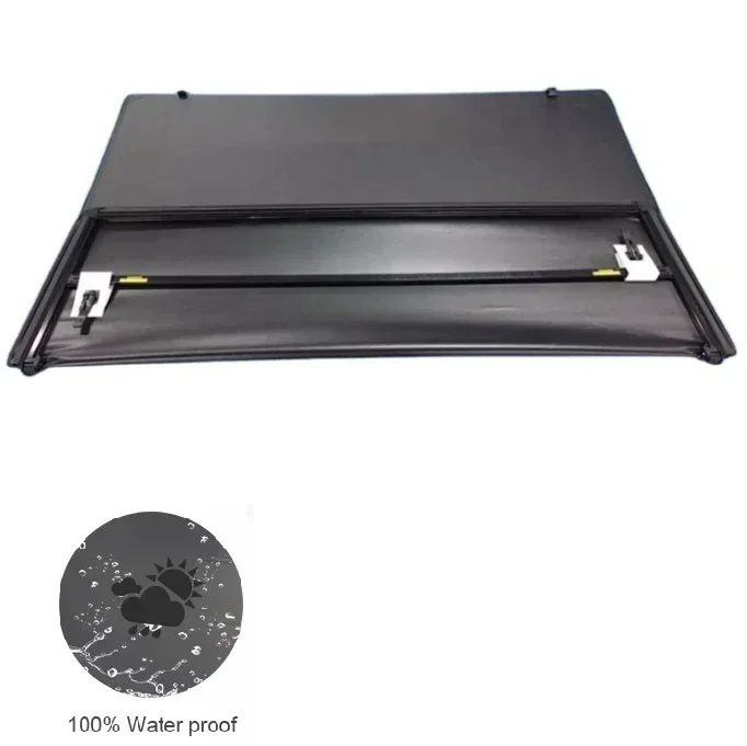 F150 Ford Pickup truck bed 5.5ft Double PVC leather 6063 Aluminum black color rear carriage soft TriFold tonneau Cover