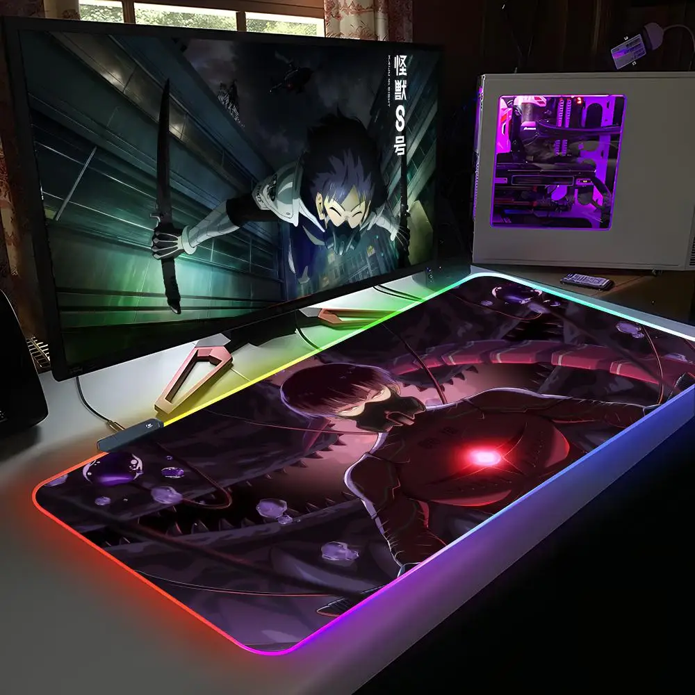 

Kaiju No.8 Hoshina Soshiro Коврик для мыши RGB Резиновый компьютер Ноутбук Официальная игра Цветные киберспортивные Эстетический модный роскошный коврик