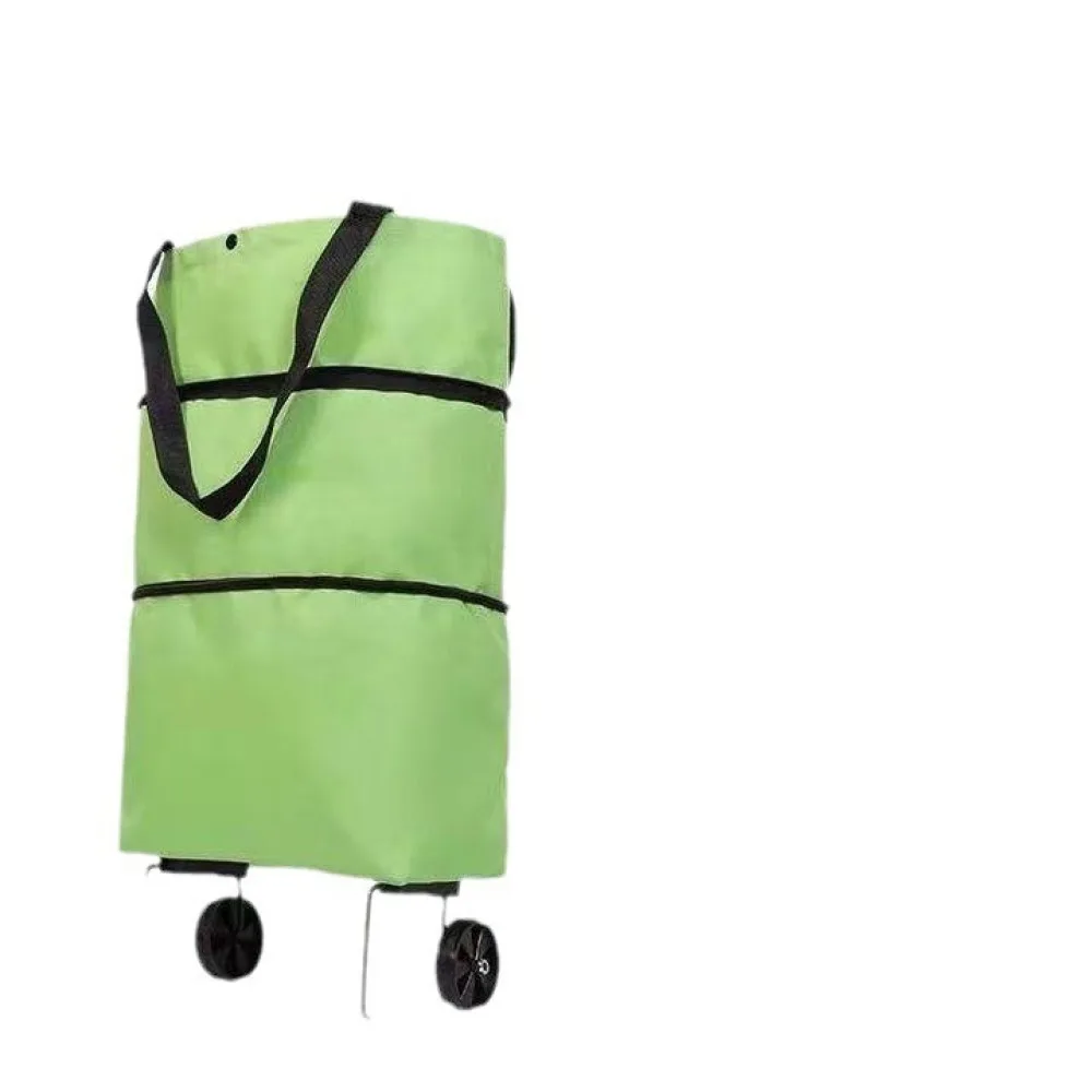 Portable Foldable Shopping Bag With Wheels Large Capacity Collapsible Grocery Cart Utility Trailer Luggage Organizer For Market