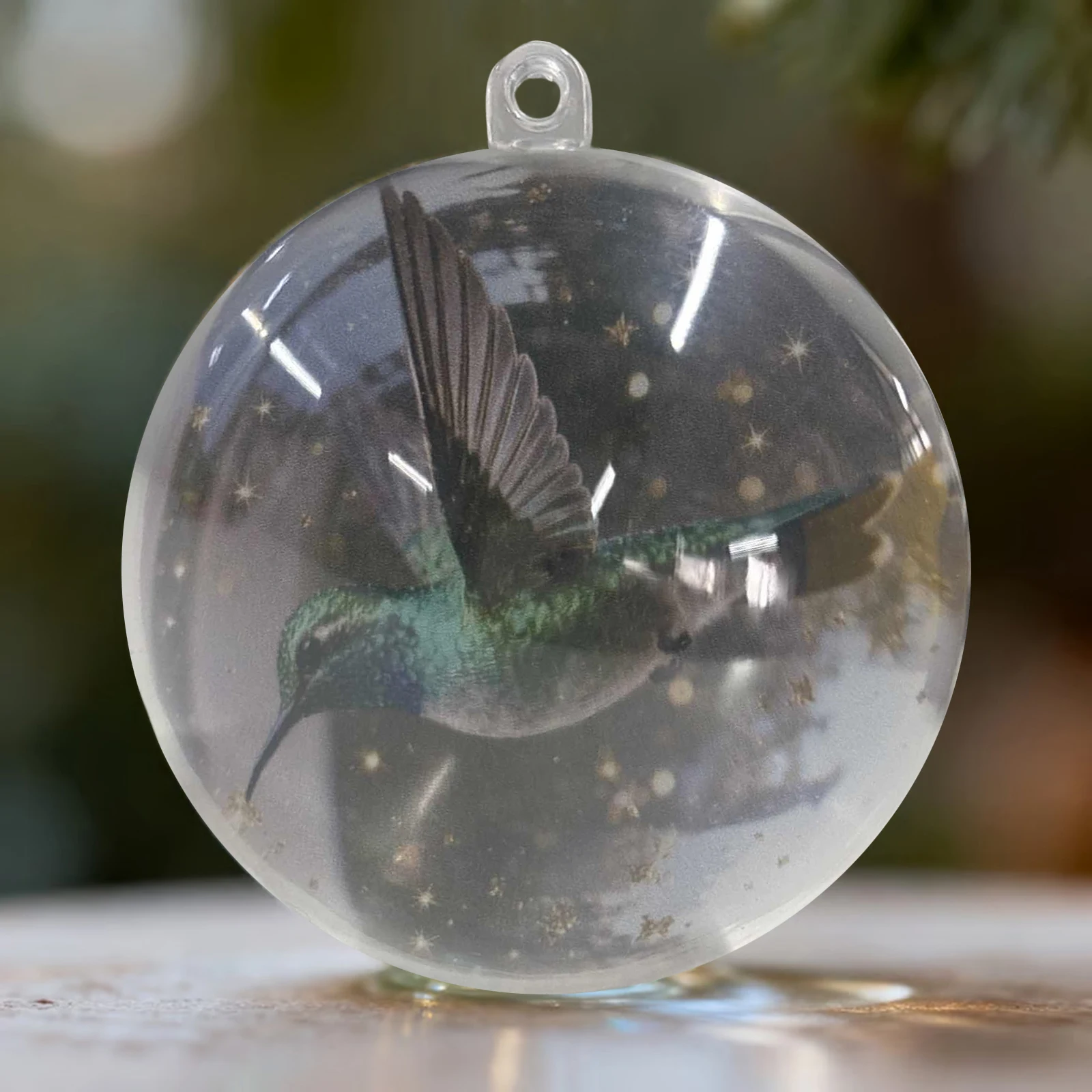 عيد الميلاد الديكور نموذج صغير لعوب الطيور الديكور الكرة 8 سنتيمتر شفافة معلقة عطلة عيد الميلاد الكرة شجرة عيد الميلاد قلادة #6