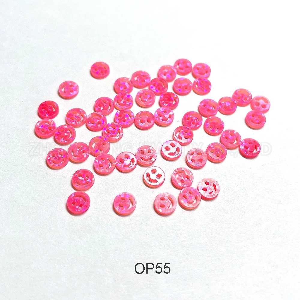 5/20pcs Pink Tooth Gems Smiley Face Synthetic Opal Tooth Gem 4mm Safe Lead Free Dental Gems