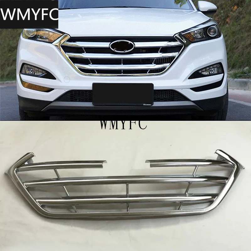 

ABS Chrome Front Grille Cover Trim Grille Sticker for Hyundai Tucson 2015 2016 2017 2018 Car Styling Molding Accessories