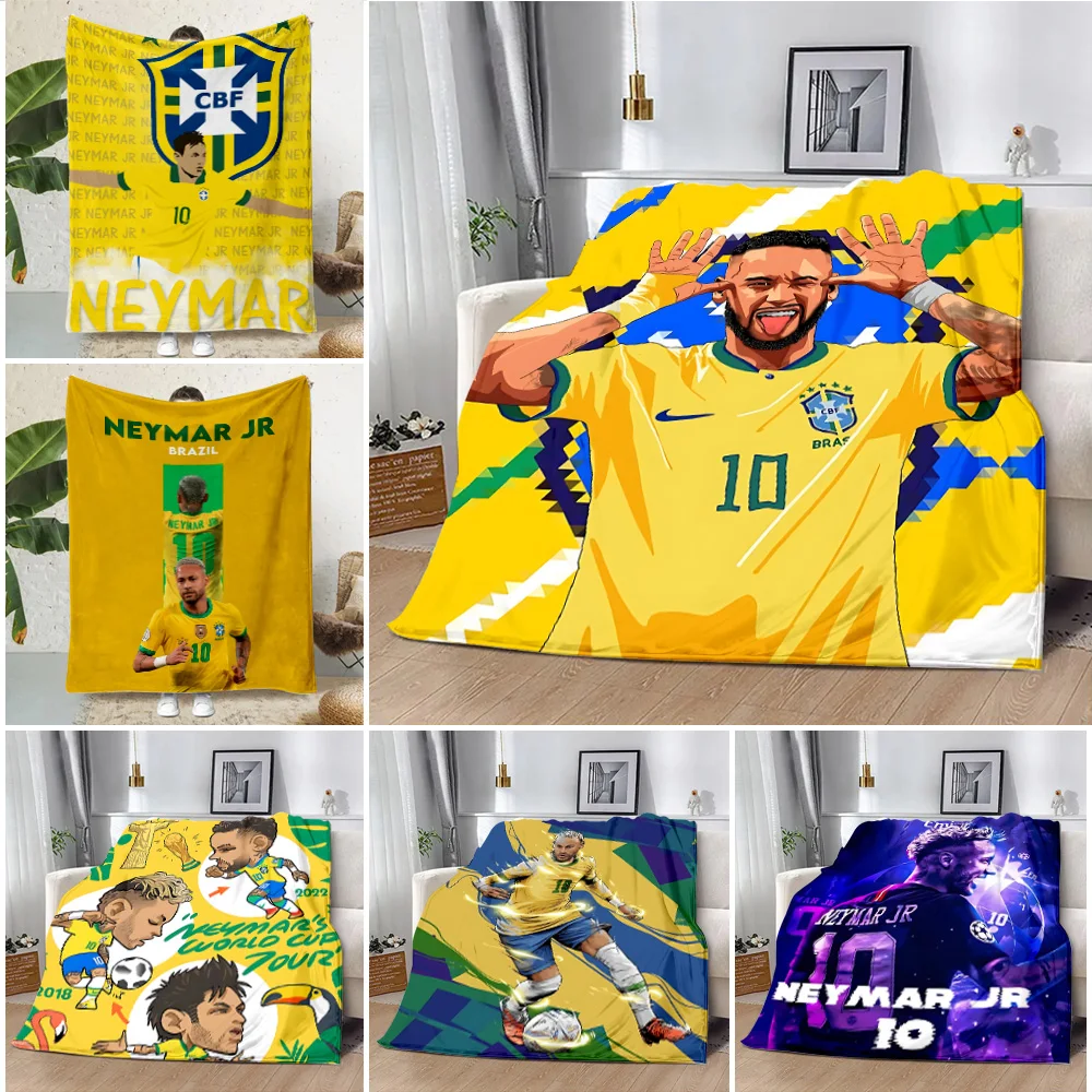 Hot Football N-NeymarS Printed Blanket Picnic Blankets Warm Blanket Soft and Comfortable Blanket Home Travel Birthday New Gift