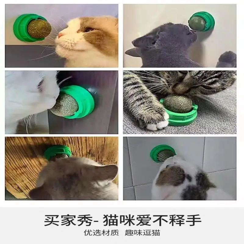 لعبة كرة على شكل قطة من النعناع البري الطبيعي، يعامل الخدوش الصحية والطبيعية وإزالة الكرات ومستلزمات الحيوانات الأليفة للقطط #4