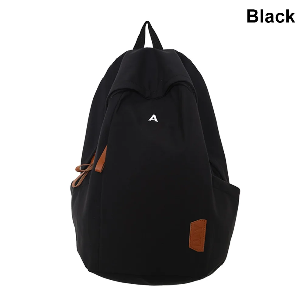 

1Pcs Canvas College Backpack Versatile Solid Color Student Backpack Large Capacity Waterproof Computer Bag