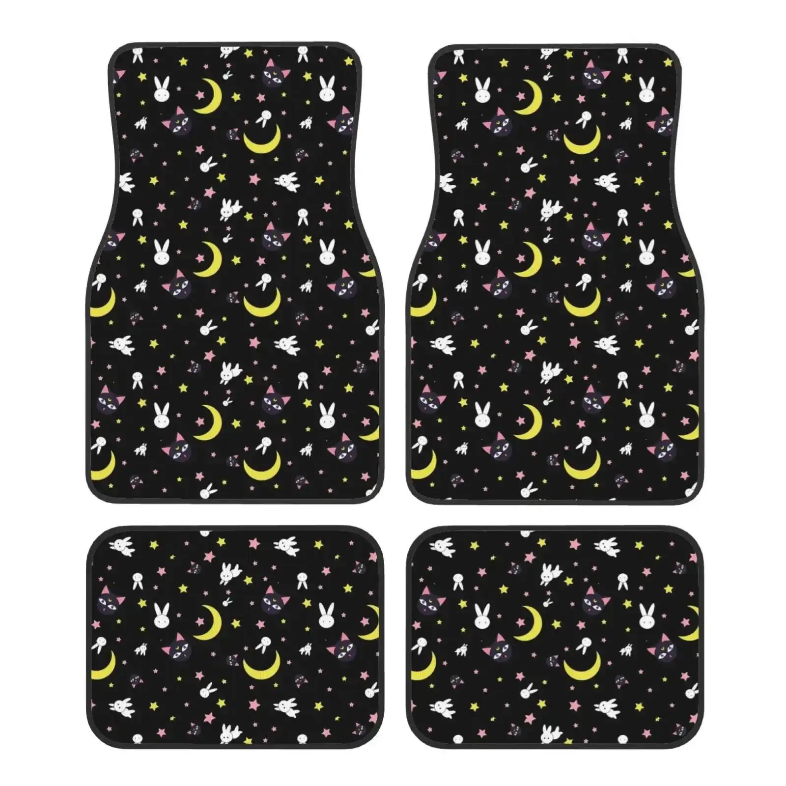 

Usagi Tsukino Anime Print Car Floor Mats Non-Slip Carpets Rugs Front & Rear Car Foot Mats Set of 4 Pieces Auto Accessories Decor