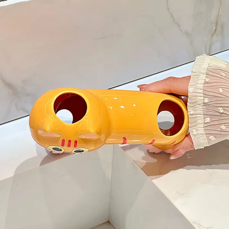 Siamese Cat Electric Toothbrush Holder Ceramic Countertop Toothbrush Stand Toothpaste Toothbrush Storage Rack - view 6