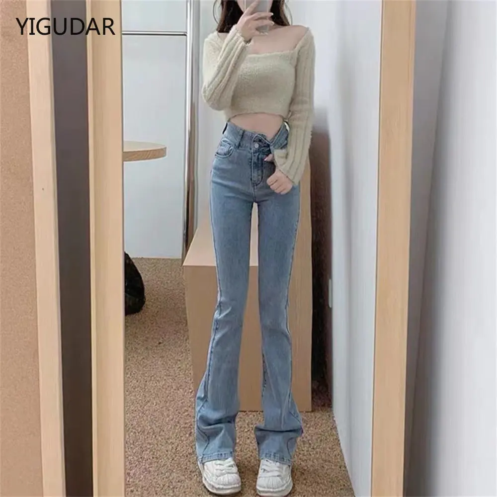 

Flare Jeans Low Waist Loose Comfortable Jeans For Women Pants 2022 Elastic Fashion Boyfriend Style Denim Pant Trousers