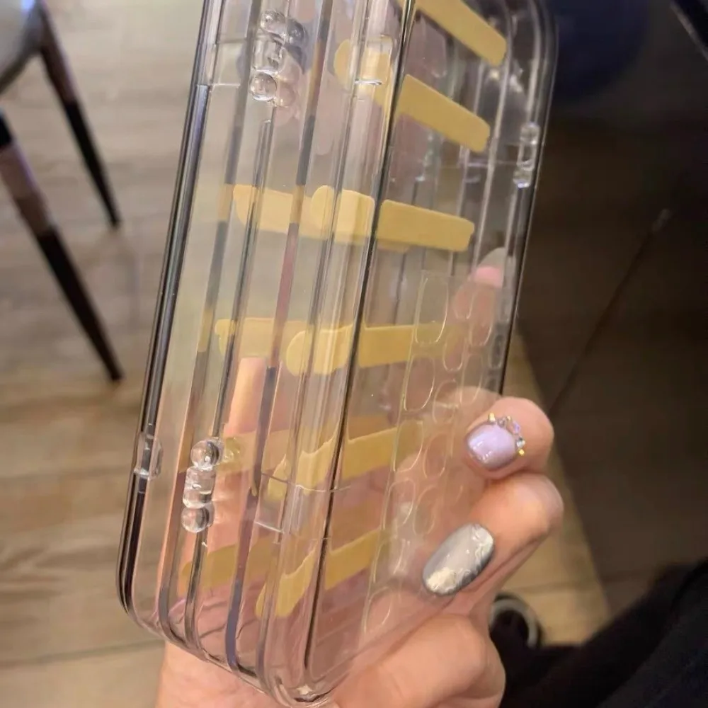 Transparent 3 Folds Nails Storage Box 3 Layer Foldable Artificial Nail Display Organizer Square Space Saving