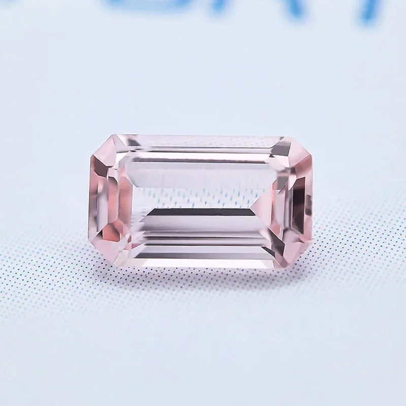 Top Lab Grown Sapphire Emerald Cut Morgan Pink VVS1 Charms Gemstone for DIY Jewelry Making Materials Selectable AGLCertificate