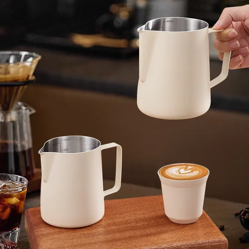 

350/600 мл кувшин для вспенивания молока из кофе из нержавеющей стали, кувшин для эспрессо, пропаривание бариста, латте, вспениватель молока, кувшин для сливок, пенообразователь