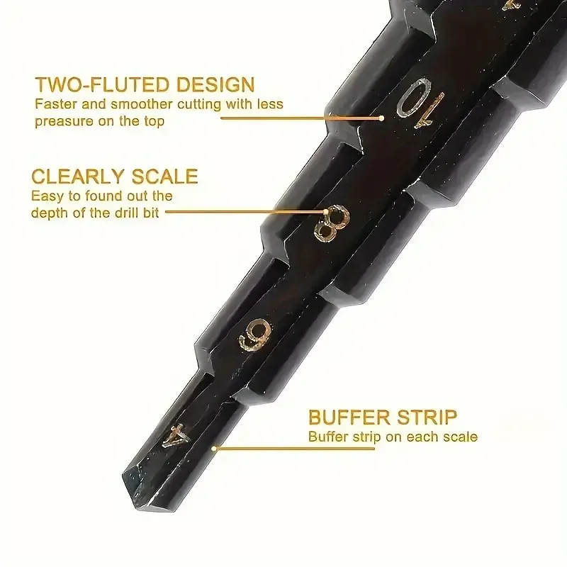 Upgrade Your Drilling Power With This Titanium-Coated Hss Step DrillBit Set - Perfect For Wood & Metal! image 4