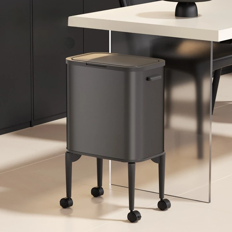 

No bending, kitchen trash can, press-type household large-capacity removable