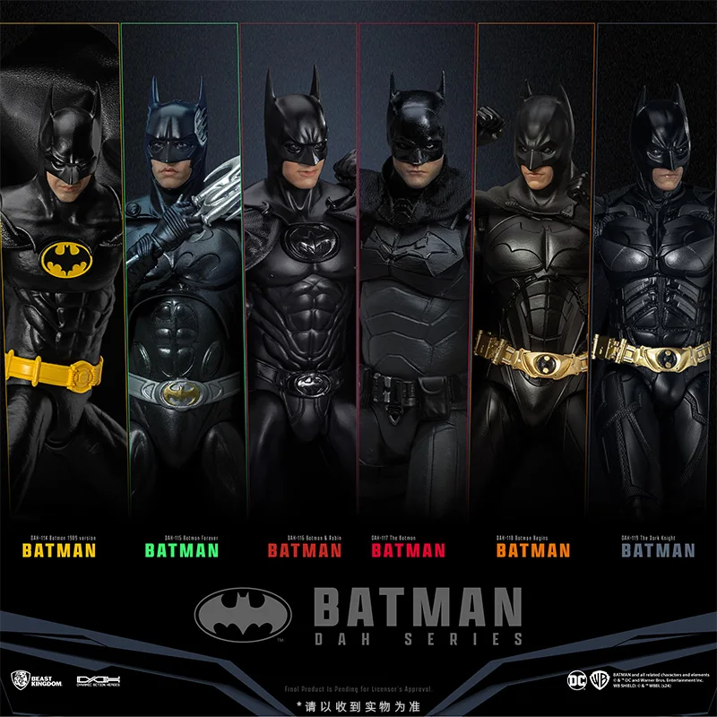 

Genuine Beast Kingdom Dc Batman Bale Keaton Pattinson Kilmer Clooney Action Figures Collectible Boy Movable Collectible Figure