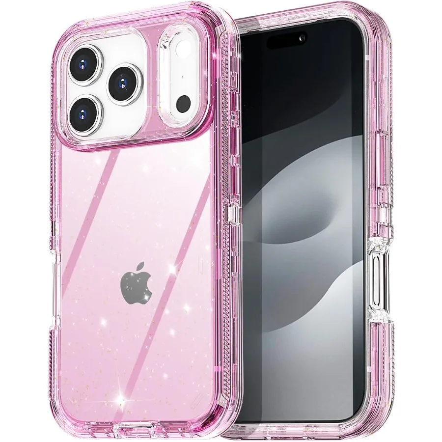 

Прозрачный чехол для iPhone 17 Pro Max 3 в 1, сверхпрочная защита от падения, прочный противоударный/пыленепроницаемый, трехслойный