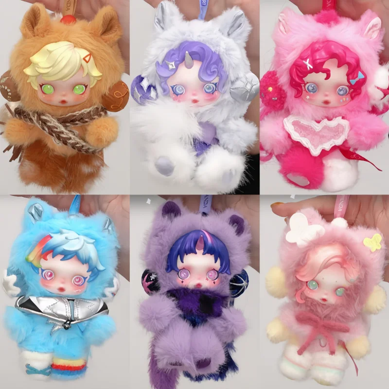 New Genuine POP MART SKULLPANDA x My Little Pony Series Cute Doll Pendant Blind Box Mystery Box Guess Bag Toy  Anime Figure Gift