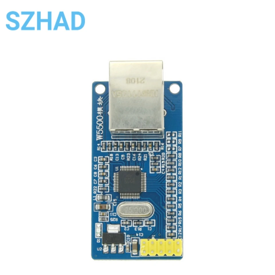 W5500 Ethernet Shield Lan Netwerkmodule Ondersteuning Tcp/ip 51/Stm32 Microcontroller Programma Met 32K Bytes Spi 3.3V/5V Over W5100