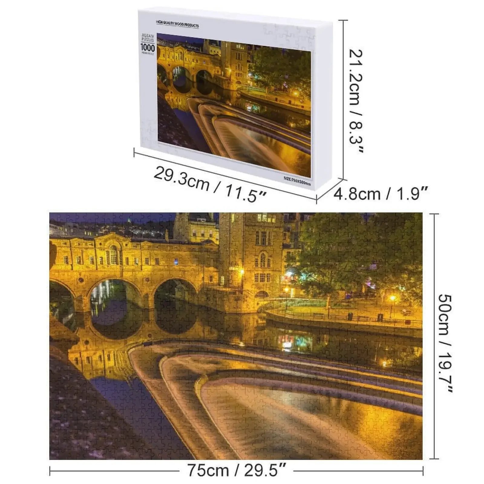 Puteney Bridge, Bath, Angleterre Puzzle Animal Personnaliser avec Photo Idées cadeaux personnalisées Puzzle