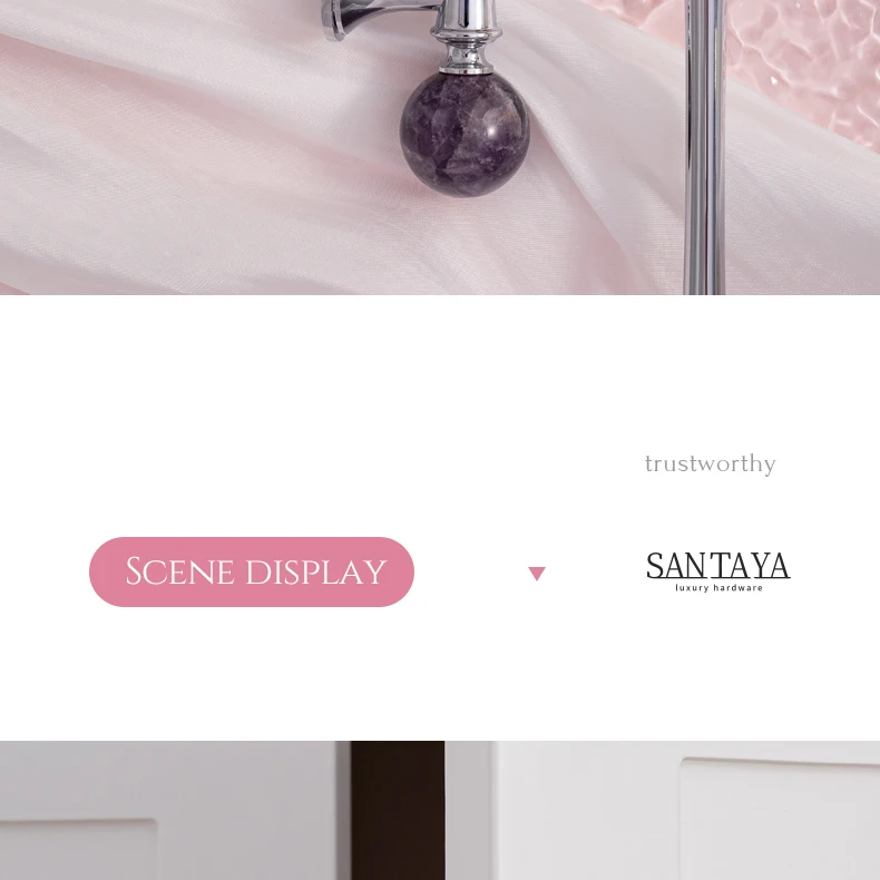 Crystal style cabinet handle with chrome finished brass base — product image 10
