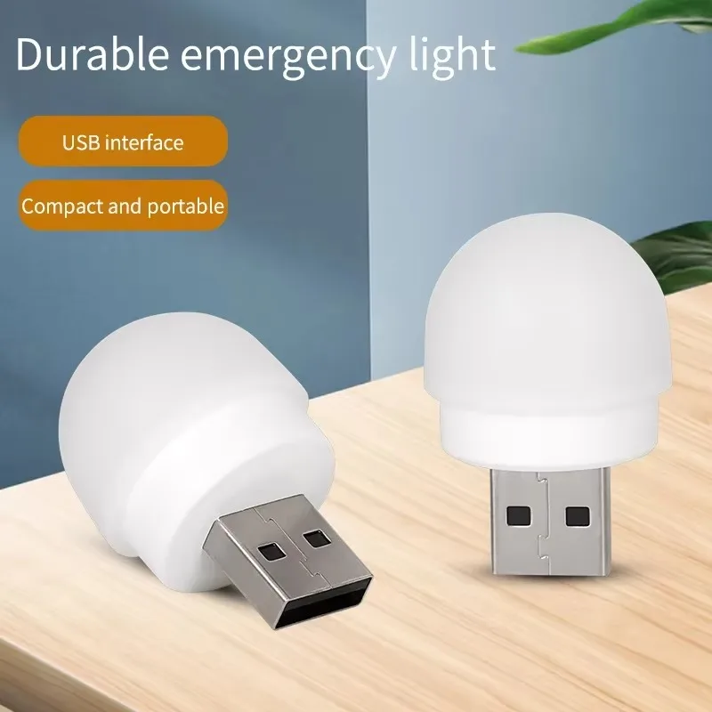 1/10/20 PIÈCES USB Veilleuse Blanc Chaud LED Plug-In Ampoule Portable Maison Ambiance Lumière Économie D'énergie Lecture Veilleuse