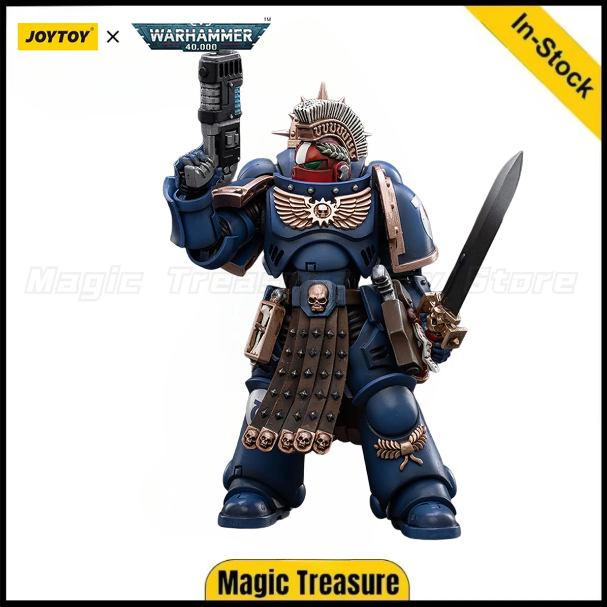 

【In stock】JOYTOY 1/18 Action Figure Warhammer 40K Ultramarines Veteran Sergeant Icastus Model Toy Gifts