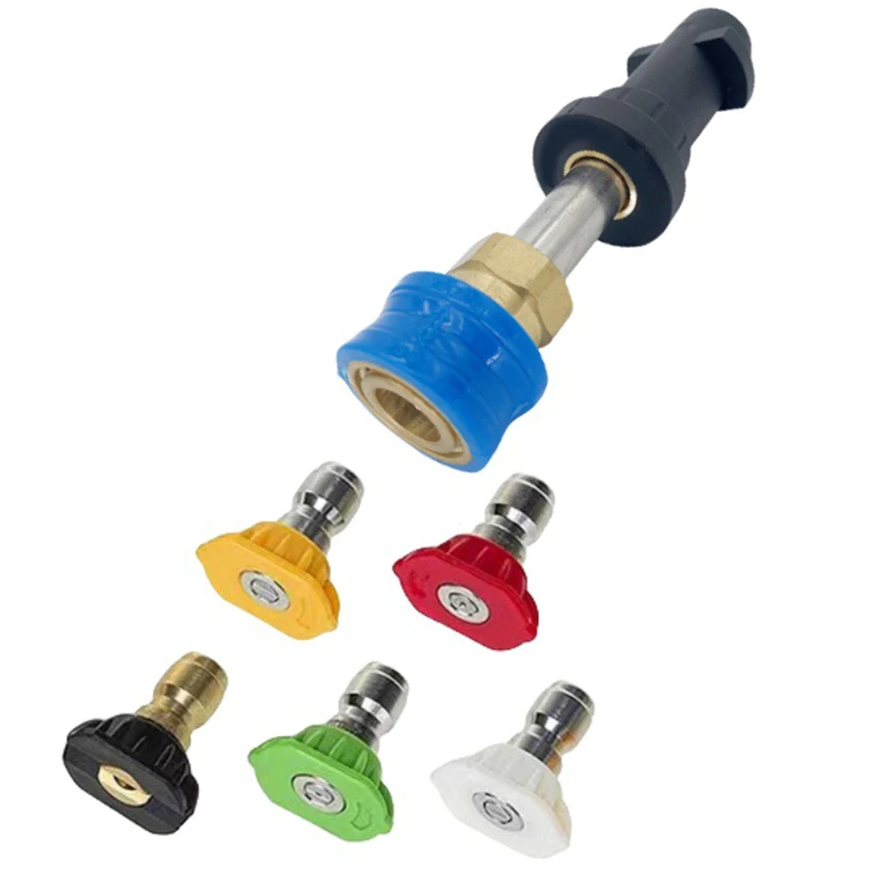 

High Pressure Cleaning Spray Bottle Adapter 1/4 Inch Quick Coupler Adapter With 5Pcs Nozzles For Karcher K Car Cleaning Tools