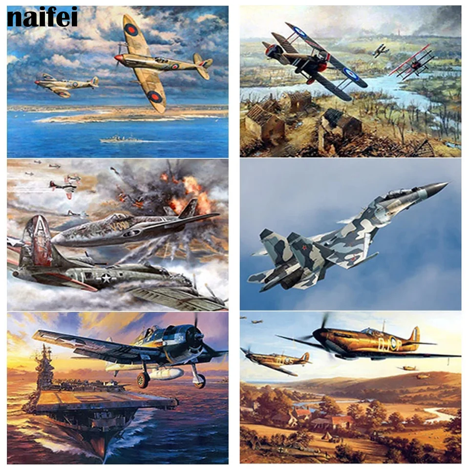 War Plane Jewel Cross Stitch Handmade full drill 5d Diy Diamond Art Painting Wall Decor Arts mosaic Kits Embroidery Home Decor