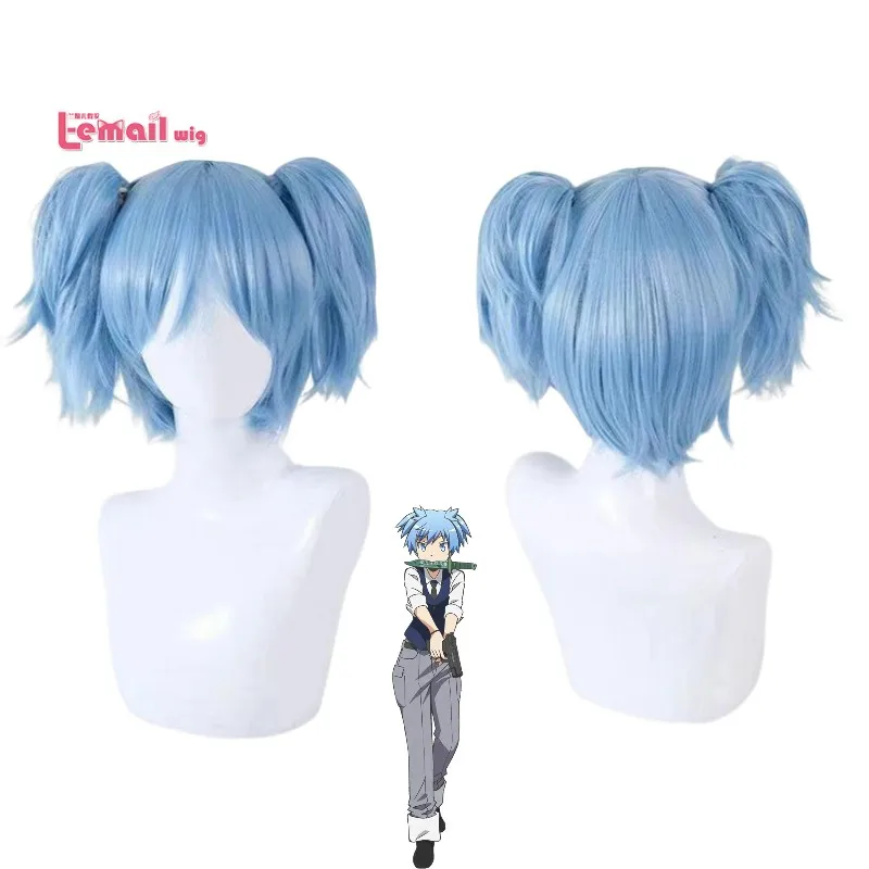 Peluca L-email Assassination Classroom Shiota Nagisa, peluca de Cosplay Sally con clip para coletas, peluca de pelo sintético resistente al calor