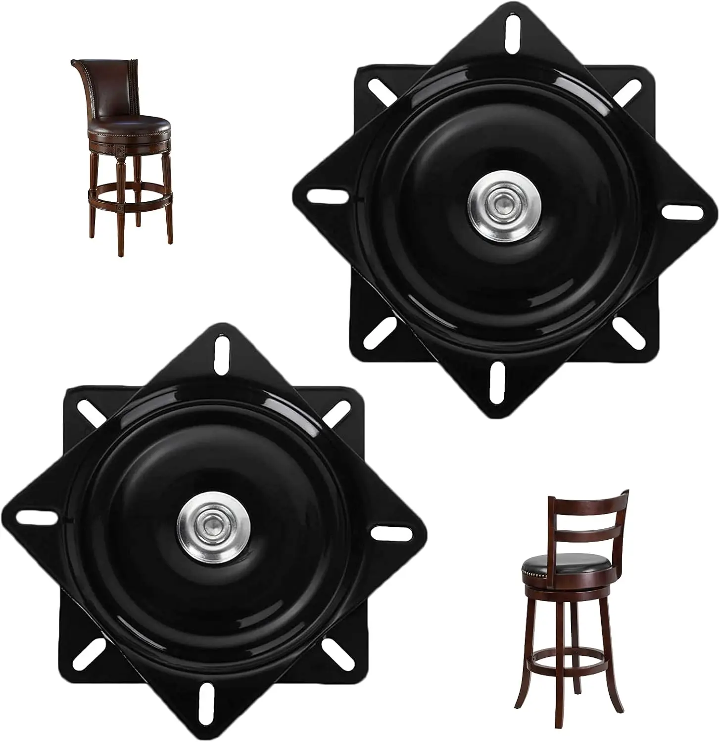 

2 Pa 8 H Heavy Duty Bar Stool Swivel Replacement, 550Lbs Acity Swivel Mechanism Plate For Furniture, Seat Swivel Base Bar Stool