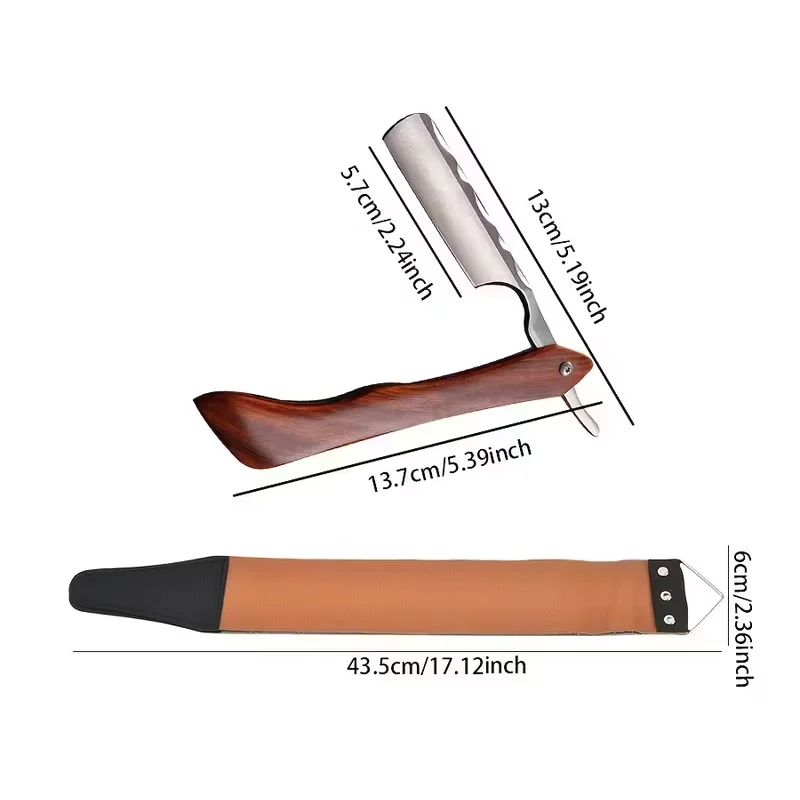 ماكينة حلاقة مستقيمة من الفولاذ المقاوم للصدأ الفاخر، ماكينة حلاقة يدوية لصالونات الحلاقة مع فرشاة إصلاح القماش، أحجار الطحن