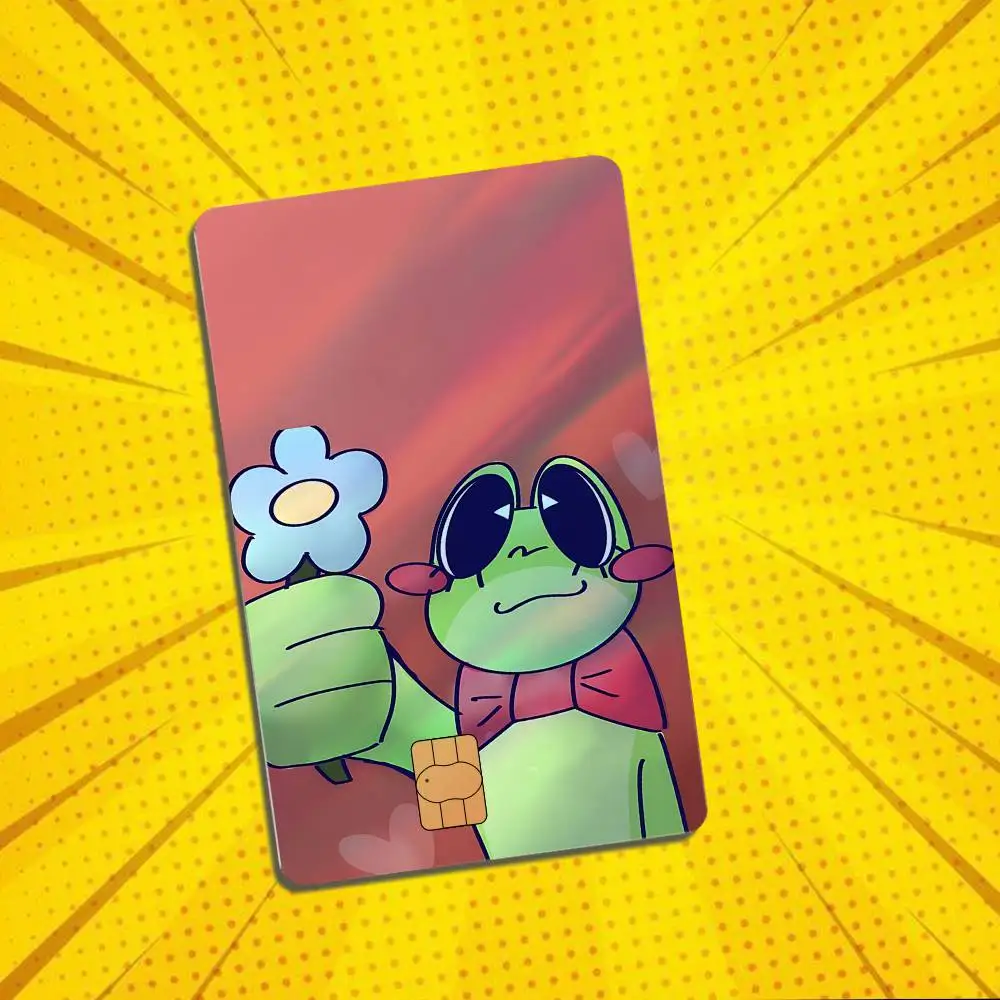 cute Art R-Ribbit Frog Jax Card Stickers Credit Card DIY Card Protector Stickers Waterproof Film Skin CoverHolographic