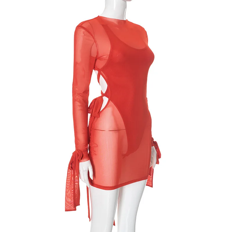 طقم مكون من قطعتين فستان نسائي أنيق للشاطئ برقبة دائرية فستان قصير أنيق بدون أكمام للسهرة وحفلات الشارع 2026 لربيع وصيف #2